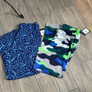 Joe Boxer Loungewear Bundle. Size M&L. Blue Smiley and Green Camo. NWT
